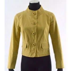 J. Crew Cropped Blazer Twill Mandarin Collar